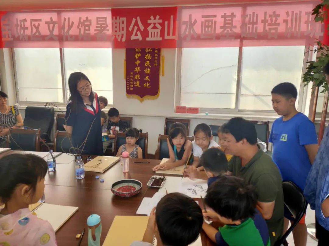 宝坻区文化馆暑期公益山水画基础培训班第二讲